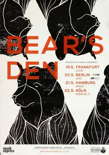 Bear`s Den - Think Of England, Tour 2014 - Konzertplakat