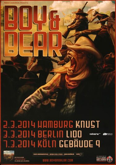 Boy & Bear - Southern Sun, HH, 2014 - Konzertplakat