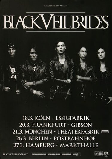 Black Veil Brides - Haters Gonna Hate, Tour 2015 - Konzertplakat