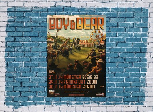 Boy & Bear - Harlequin Dream, Tour 2014 - Konzertplakat