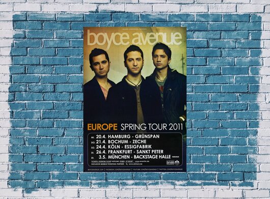 Boyce Avenue - Spring Tour, Tour 2011 - Konzertplakat