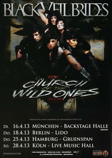 Black Veil Brides - New Religion , München 2013 - Konzertplakat