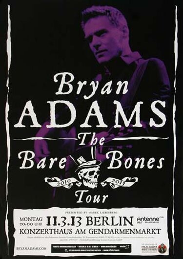 Bryan Adams - Bare Bones , Berlin 2013 - Konzertplakat