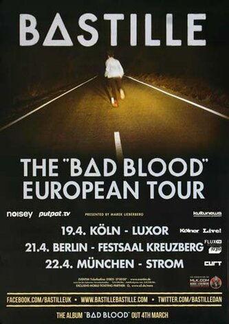 Bastille - Bad Blood, Tour 2013 - Konzertplakat