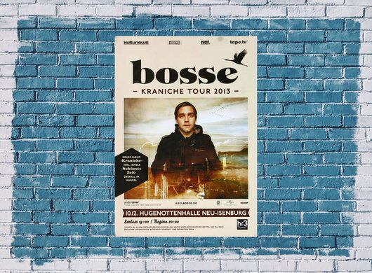 Bosse - Kranische, Neu-Isenburg & Frankfurt 2013 - Konzertplakat