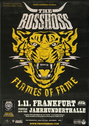 The BOSSHOSS - Yellow , Frankfurt 2013 - Konzertplakat