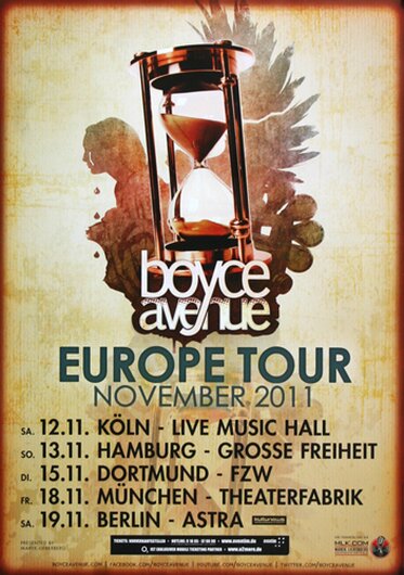 Boyce Avenue - Every Breath, Tour 2011 - Konzertplakat