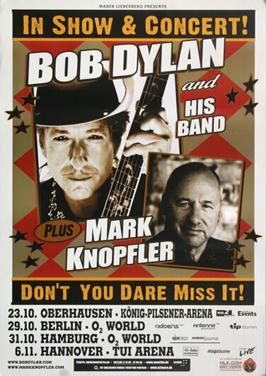Bob Dylan & Mark Knopfler - Dont You Dare , Oberhausen 2011 - Konzertplakat