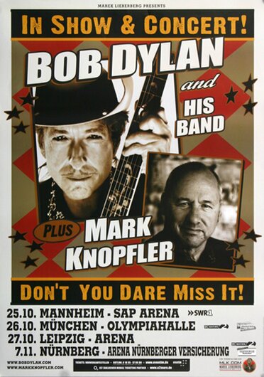 Bob Dylan & Mark Knopfler - Dont You Dare , Mannheim 2011 - Konzertplakat