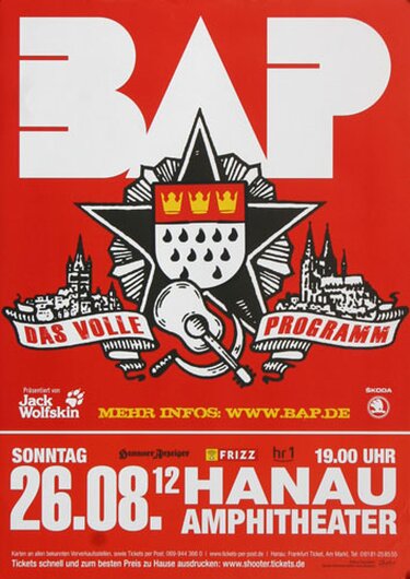 BAP - Volle Programm, Hanau 2012 - Konzertplakat