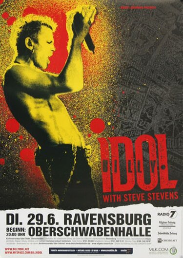 Billy Idol - Live, Ravensburg 2010 - Konzertplakat