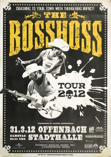 The BOSSHOSS - In Concert, Offenbach & Frankfurt 2012 - Konzertplakat