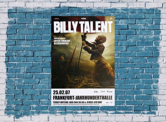 Billy Talent - Live on Tour, Frankfurt 2007 - Konzertplakat