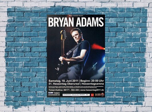 Bryan Adams - Hessentag, Oberursel  2011 - Konzertplakat