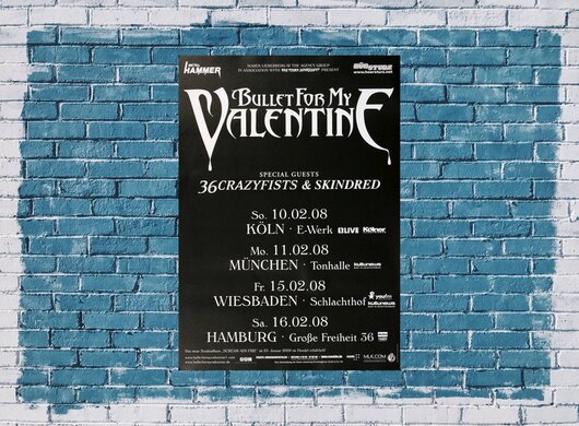 Bullet for My Valentine - Scream Aim Fire, Tour 2008 - Konzertplakat