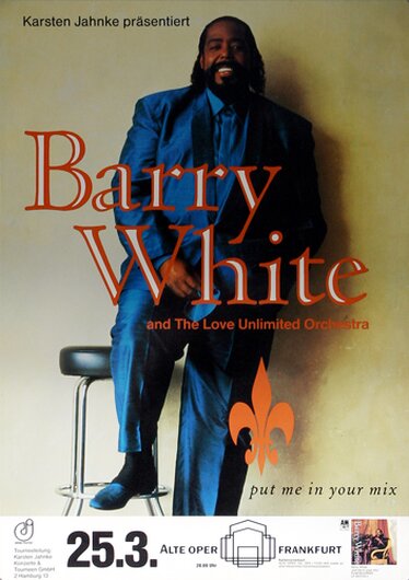 Barry White - Put Me In Your Mix, Frankfurt 1991 - Konzertplakat