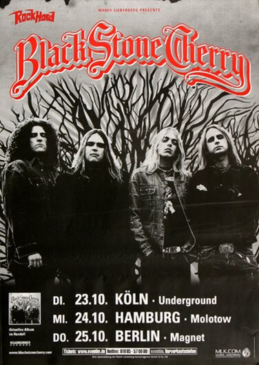 Black Stone Cherry - Black Stone, Tour 2007 - Konzertplakat