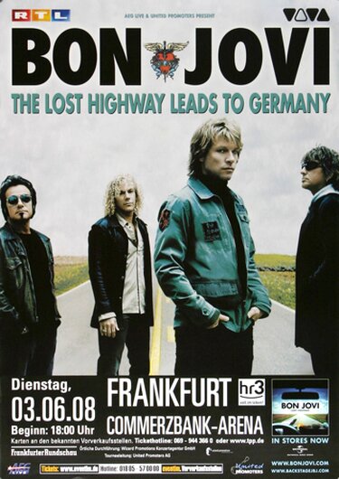 Bon Jovi - Leads to Germany, Frankfurt 2008 - Konzertplakat