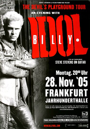 Billy Idol - Devils Playground, Frankfurt 2005 - Konzertplakat