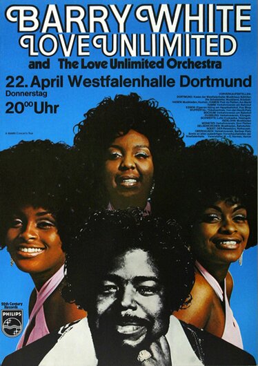 Barry White - White Gold, Dortmund 1974 - Konzertplakat