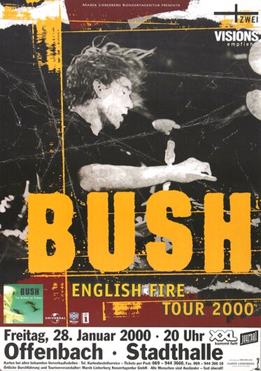 Bush - Science Of Things, Offenbach & Frankfurt 2000 - Konzertplakat