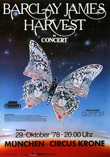 Barclay James Harvest - Eyes Of The Universe, München 1978 - Konzertplakat