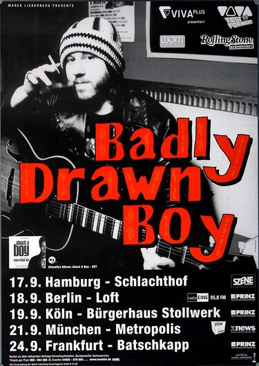 Badly Drawn Boy - You Fed The Fish, Tour 2002 - Konzertplakat
