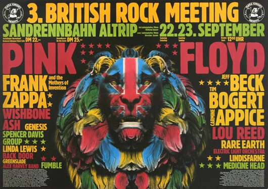 British Rock Meeting - 3.British Rock, Sandrennbahn Altrip 1973 - Konzertplakat