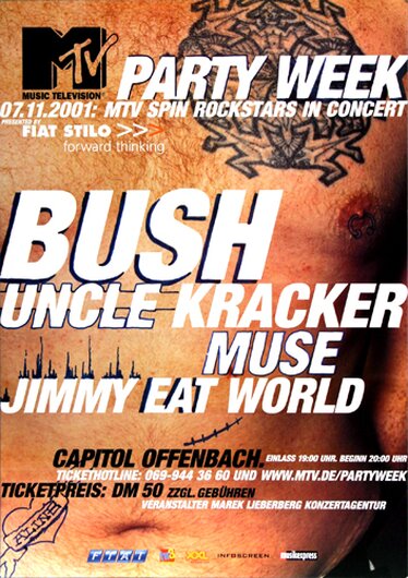 Bush - Party Week, Tour 2001 - Konzertplakat