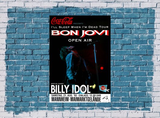 Bon Jovi & Billy Idol, Open Air, Mannheim 1993 - Konzertplakat