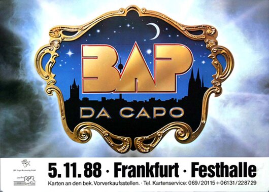 BAP - Da Capo, frankfurt 1988 - Konzertplakat