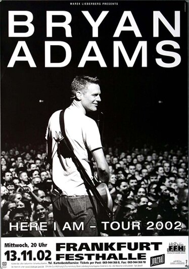 Bryan Adams - Here I Am, Frankfurt, 2002 - Konzertplakat