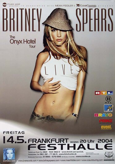 Britney Spears - Onyx Hotel, frankfurt 2004 - Konzertplakat