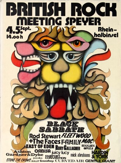 1.British Rock Meeting - Rheinhalbinsel, Speyer 1971 - Konzertplakat