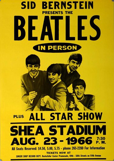 The Beatles, Shea Stadium, New York, Reprint Of The 90s,1966