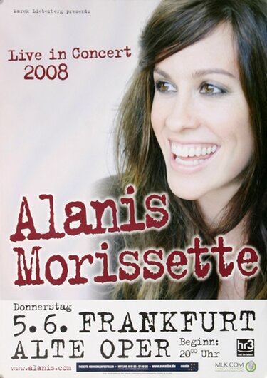Alanis Morissette - Citizen Of The Planet, Frankfurt 2008 - Konzertplakat