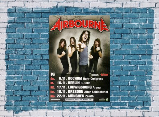 Airbourne - Born To Kill, Tour 2010 - Konzertplakat