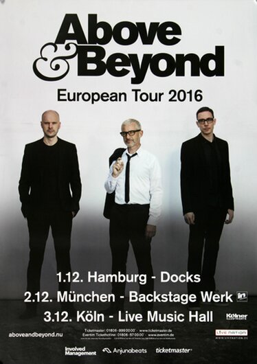Above & Beyond - Moby - Porcelain, Tour 2016 - Konzertplakat
