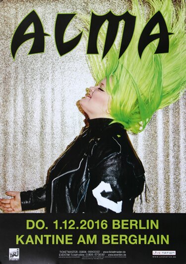 Alma - Dye My Hair, Berlin 2016 - Konzertplakat