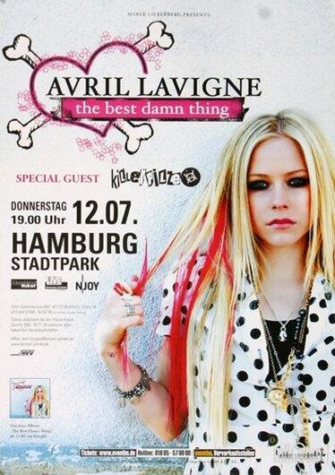 Avril Lavigne - Best Damn Thing , Hamburg 2007 - Konzertplakat