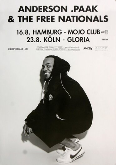 Anderson.Paak - Malibu, Hamburg & Köln  2016 - Konzertplakat