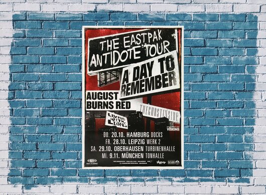 A Day To Remember - The Eastpak, Tour 2011 - Konzertplakat