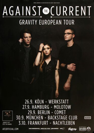 Against The Current - Gravity, Tour 2015 - Konzertplakat
