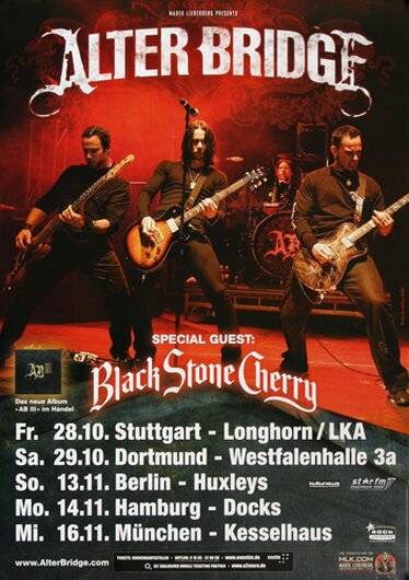 Alter Bridge - Open Your Eyes, Tour 2011 - Konzertplakat