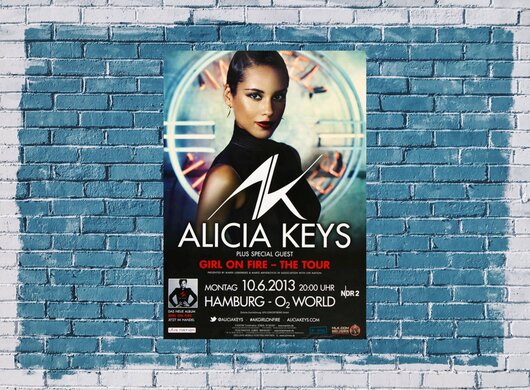 Alicia Keys - Girl On Fire , Hamburg 2013 - Konzertplakat