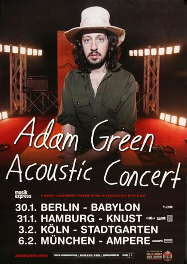 Adam Green - Acoustic , Berlin 2014 - Konzertplakat
