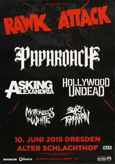 Rawk Attack  - Asking Alexandria, Dresden 2015 - Konzertplakat