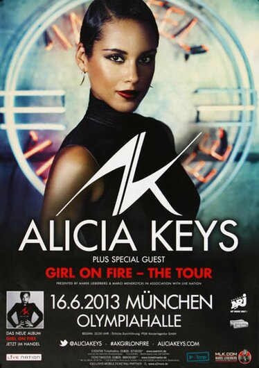 Alicia Keys - Girl On Fire , München 2013 - Konzertplakat