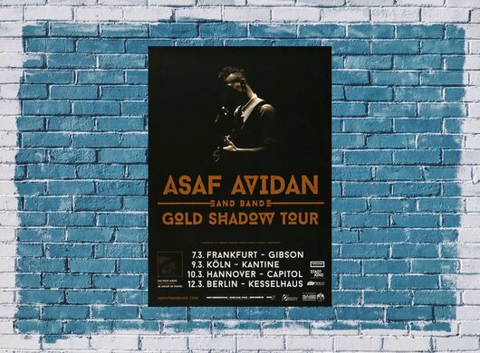 Asaf Avidan - Over My Head, Tour 2015 - Konzertplakat