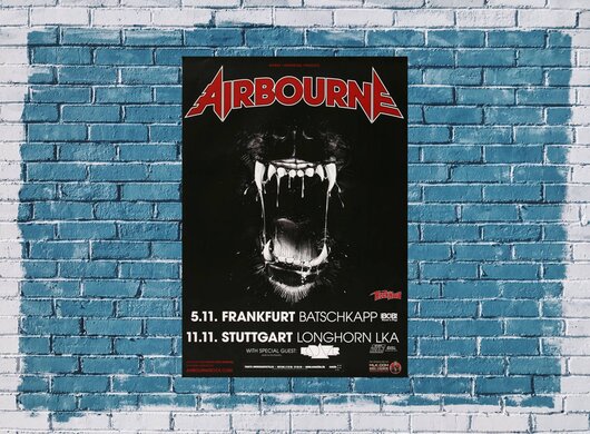 Airbourne - Live It Up, Frankfurt & Stuttgart 2014 - Konzertplakat